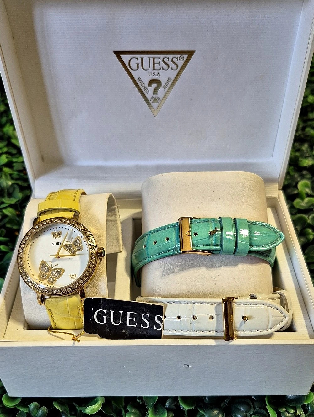 • Rare NEW Vintage Y2K GUESS Interchangeable Watch Box Set Gold Butterfly🦋